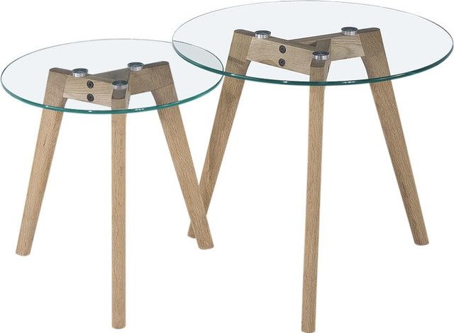 Fantastic Famous Contemporary Coffee Table Sets Throughout Monarch Round Nesting Tables W Oak Legs Clear Tempered Glass (Photo 30064 of 35622)