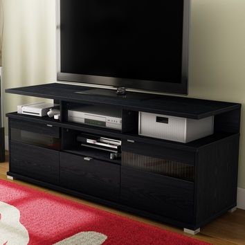 Fantastic Famous Modern 60 Inch TV Stands With Modern Tv Stand In Black Black Oak Finish From Hearts Attic (Photo 22018 of 35622)