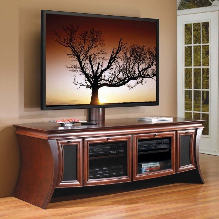 Fantastic Fashionable Rectangular TV Stands Inside Furniture Brown Polished Wooden Tv Stands With Mounts Having (Photo 20231 of 35622)