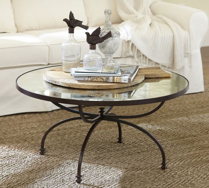 Fantastic Fashionable Round Mirrored Coffee Tables Pertaining To Willow Coffee Table Pottery Barn (Photo 27280 of 35622)