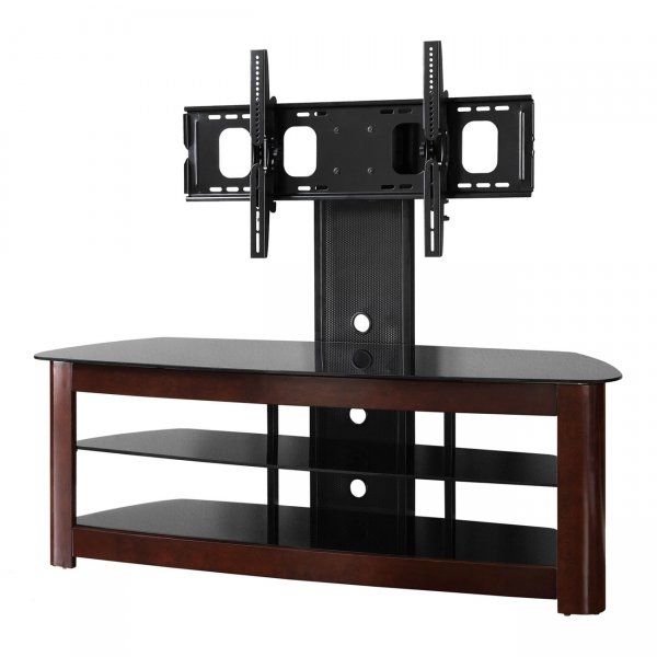 Fantastic Fashionable TV Stands With Bracket Regarding 60 Inch Regal Wood Tv Stand In Espresso With Mount Bracket Walker (View 25 of 50)