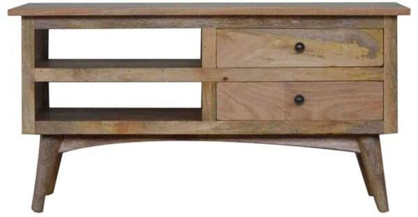 Fantastic Favorite Mango Wood TV Stands Regarding Mango Wood Tv Stand With 2 Drawers And 2 Shelves (Photo 43 of 50)