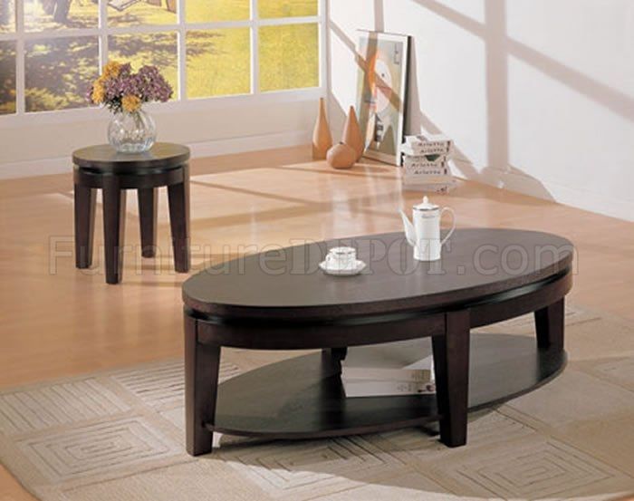 Fantastic Favorite Oval Shaped Coffee Tables Throughout Cappuccino Finish Contemporary Oval Shape Coffee Table (Photo 26076 of 35622)