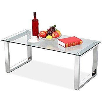 Fantastic High Quality Coffee Tables Glass And Metal For Amazon Chrome Metal Glass Accent Coffee Cocktail Table With (Photo 28558 of 35622)