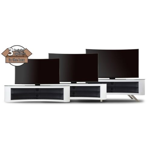 Fantastic Latest Avf TV Stands Within Avf Bay Curved Tv Stand For Up To 70 Flat Panel Tvs Oak Whats (Photo 19 of 50)