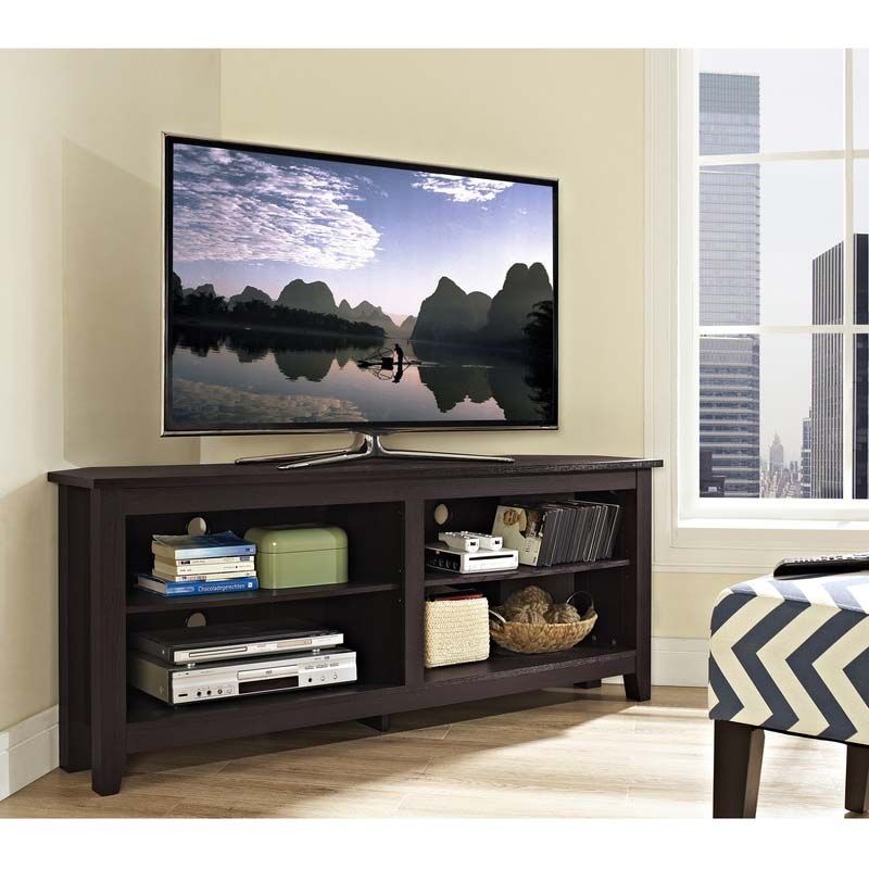 Fantastic Latest Corner TV Stands For 60 Inch TV In Walker Edison Essentials 60 Inch Corner Tv Stand Espresso W58ccres (Photo 24064 of 35622)