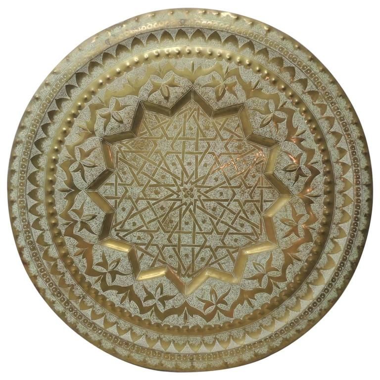 Fantastic Latest Round Coffee Table Trays For Large Round Hand Hammered Moroccan Tray Coffee Table For Sale At (Photo 27841 of 35622)
