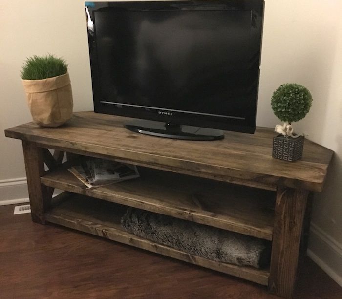 Fantastic Latest Rustic Corner TV Stands Within 9 Free Tv Stand Plans You Can Diy Right Now (Photo 19728 of 35622)