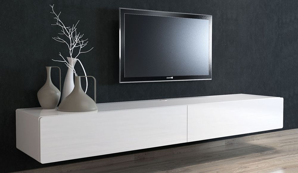 Fantastic New Glossy White TV Stands Throughout Tv Stands Contemporary White Floating Tv Stand Design Ideas White (Photo 30880 of 35622)