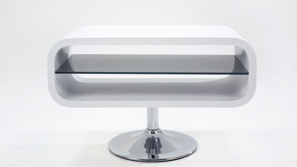 Fantastic New Small White TV Stands For Modern White Tv Stand Chrome Pedestal Base White Gloss (Photo 20928 of 35622)