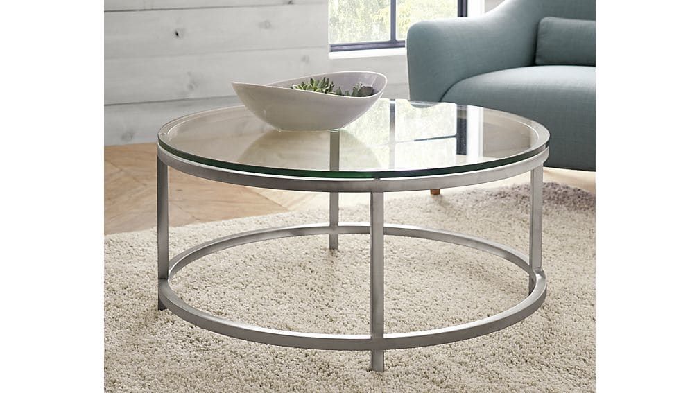 Fantastic Popular Glass Circle Coffee Tables Intended For Era Round Glass Coffee Table Crate And Barrel (Photo 29917 of 35622)