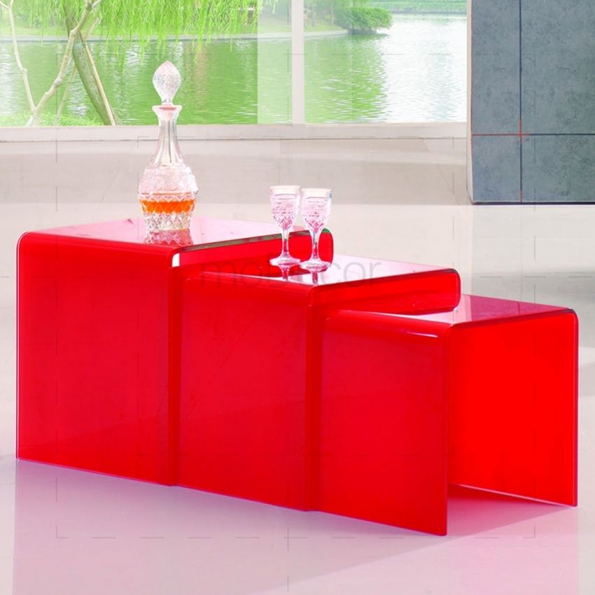 Fantastic Popular Red Coffee Table Regarding Nested Coffee Tables Red Glass (Photo 24459 of 35622)