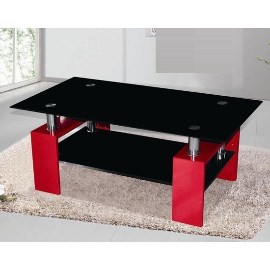 Fantastic Premium Red Gloss Coffee Tables For Kontrast Coffee Table In Black Glass With Red High Gloss (Photo 28018 of 35622)