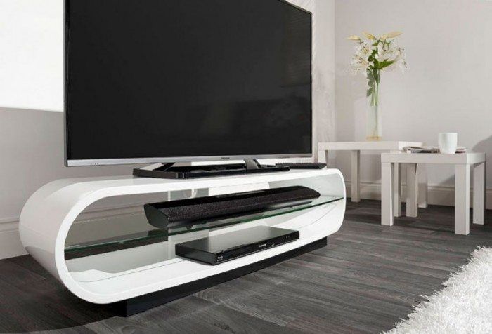 Fantastic Premium White Contemporary TV Stands Throughout Contemporary Tv Stand In White Color Useful And Stylish Tv Stand (Photo 19514 of 35622)