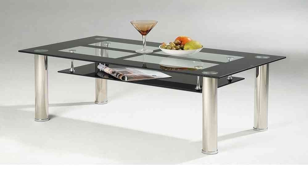 Fantastic Series Of Coffee Tables With Chrome Legs Throughout Black Glass Coffee Table With Chrome Legs Homegenies (Photo 24543 of 35622)