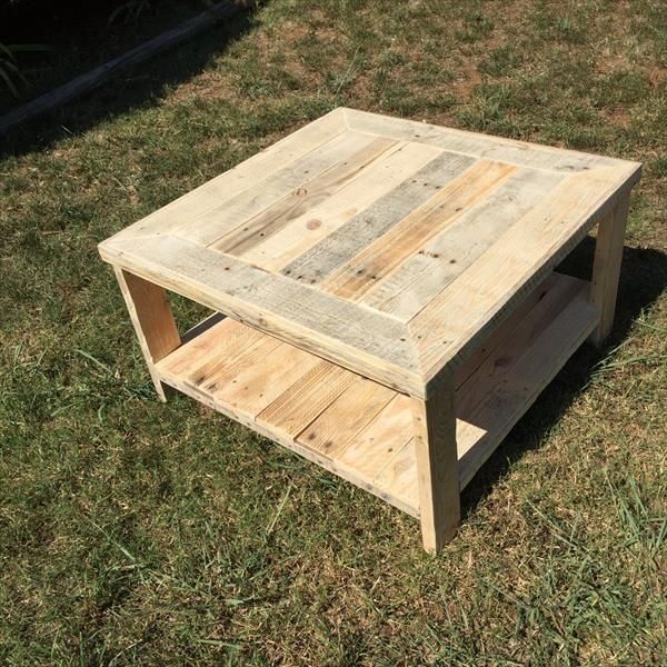 Fantastic Top Square Wooden Coffee Tables Regarding Pallet Wood Square Coffee Table Pallet Furniture Diy (Photo 24903 of 35622)