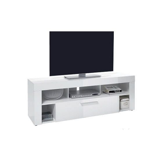 Fantastic Top White High Gloss TV Stands  With Chapel Lcd Tv Stand In White Gloss With 2 Drawers 5 (Photo 17186 of 35622)