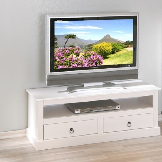 Fantastic Unique White Wood TV Stands Intended For Bathroom Stylish Stanley Lcd Tv Stand In White With 2 Drawers (Photo 5 of 50)