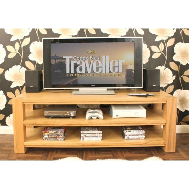 Fantastic Unique Widescreen TV Stands With Regard To Buy Villa Light Oak Open Shelf Widescreen Tv Cabinet Chic Furniture (Photo 21250 of 35622)