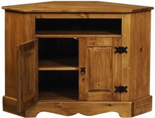 Fantastic Variety Of Rustic Corner TV Stands For Linon 6222sf 01 Kd U Santa Fe Rustic Corner Tvvcr Stand Cabinet (View 20 of 50)