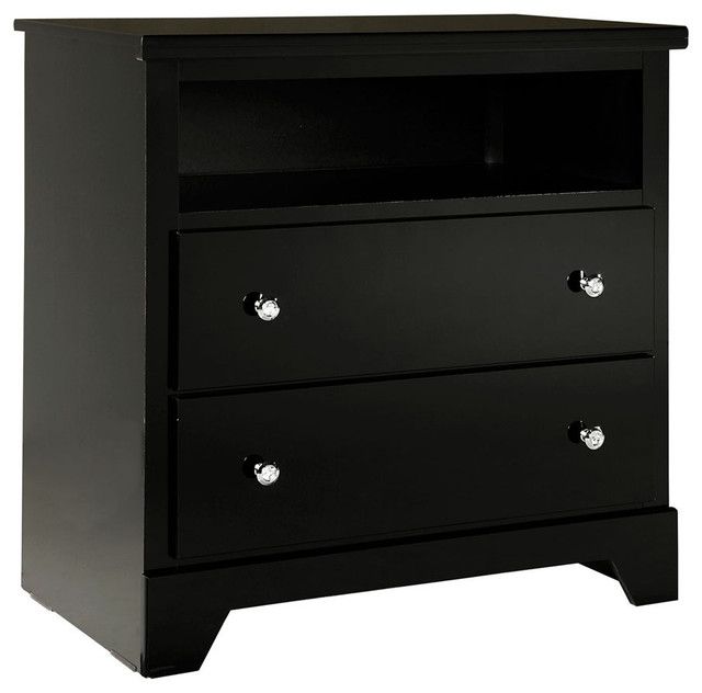 Fantastic Wellknown Black TV Cabinets With Drawers Inside Standard Furniture Marilyn Black 2 Drawer Tv Chest In Glossy Black (Photo 11 of 50)