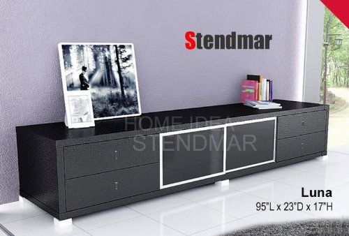 Fantastic Wellknown Modern Black TV Stands Intended For 95l Black Modern Euro Style Tv Stand Table Luna (Photo 19436 of 35622)