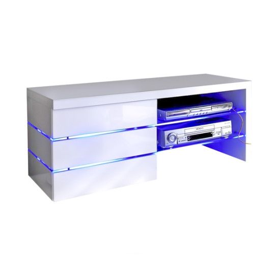 Fantastic Wellliked TV Stands With LED Lights In Sonia White High Gloss Tv Stand With Led Lights And Glass Tv (Photo 30480 of 35622)