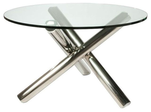 Fantastic Widely Used Chrome Coffee Table Bases With Regard To Sold Out Glass Table With Sculptural X Chrome Base 6000 Est (Photo 28768 of 35622)