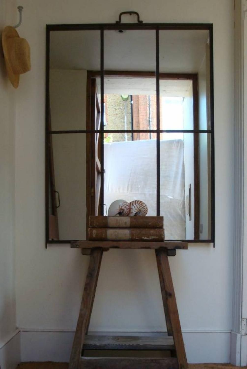 French Iron Framed Mirror With 6 Panels In Garden With Regard To Iron Framed Mirror (Photo 7 of 20)