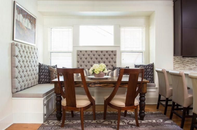 Furniture. Banquette With Storage And Tufted Back Plus Rustic Wood With Dining Tables Bench Seat With Back (Photo 2 of 20)