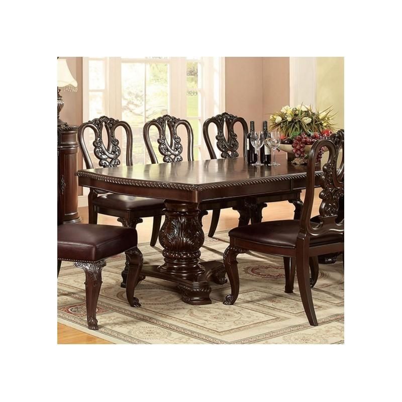 Furniture Of America Bellagio Dining Set Collection Brown Cherry Pertaining To Bellagio Dining Tables (View 13 of 20)