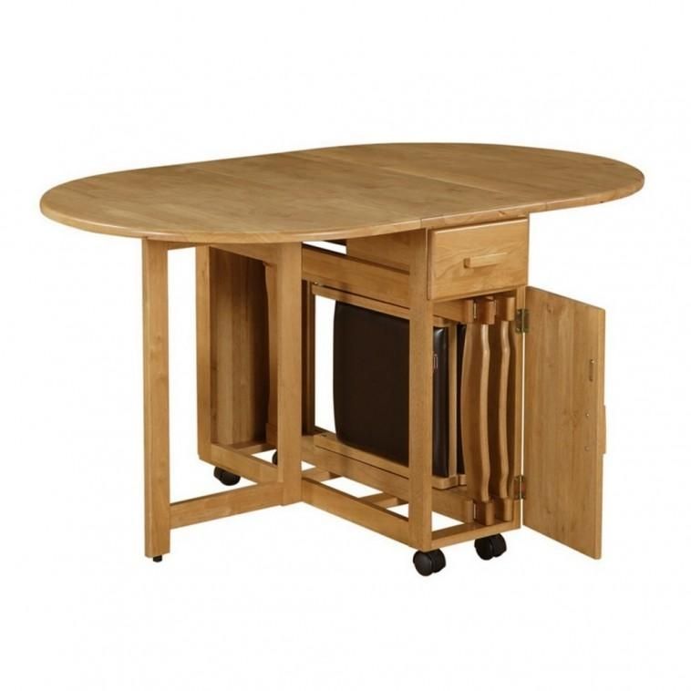 Furniture. Un Polish Wooden Drop Leaf Dinning Table With Storage Regarding Oval Folding Dining Tables (Photo 6 of 20)