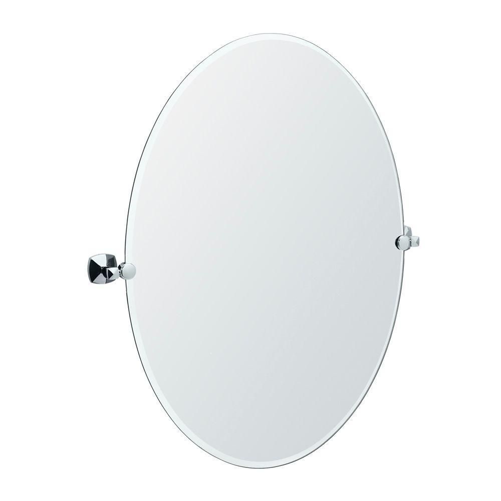 Gatco Jewel 28.5 In. Large Oval Mirror In Chrome 4149Lg – The Home Throughout Large Oval Mirror (Photo 13 of 20)