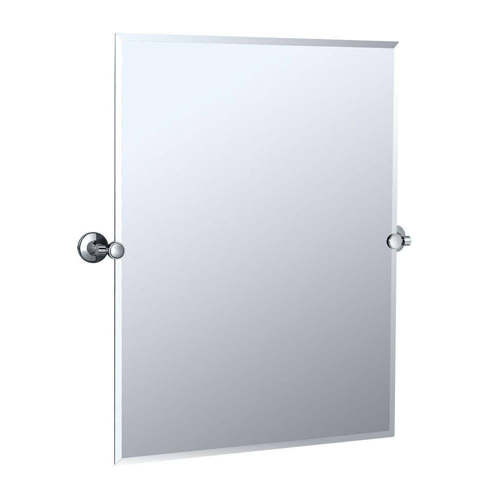 Gatco Max 31.5 In. L X 27.63 In. W Wall Mount Rectangular Mirror Inside Chrome Wall Mirrors (Photo 18 of 20)