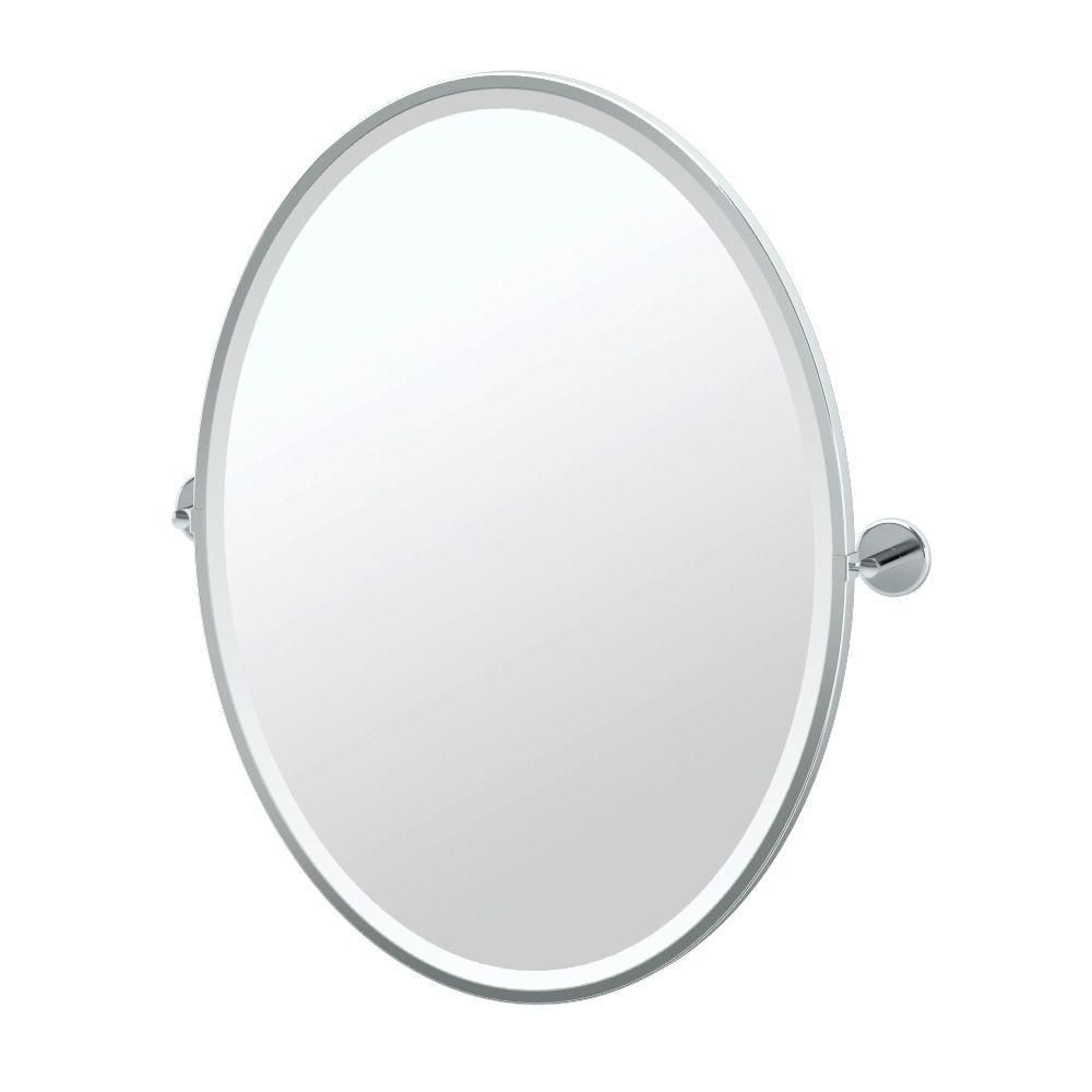 Gatco Vogue 29 In. X 33 In. Framed Single Large Oval Mirror In For Large Oval Mirror (Photo 10 of 20)