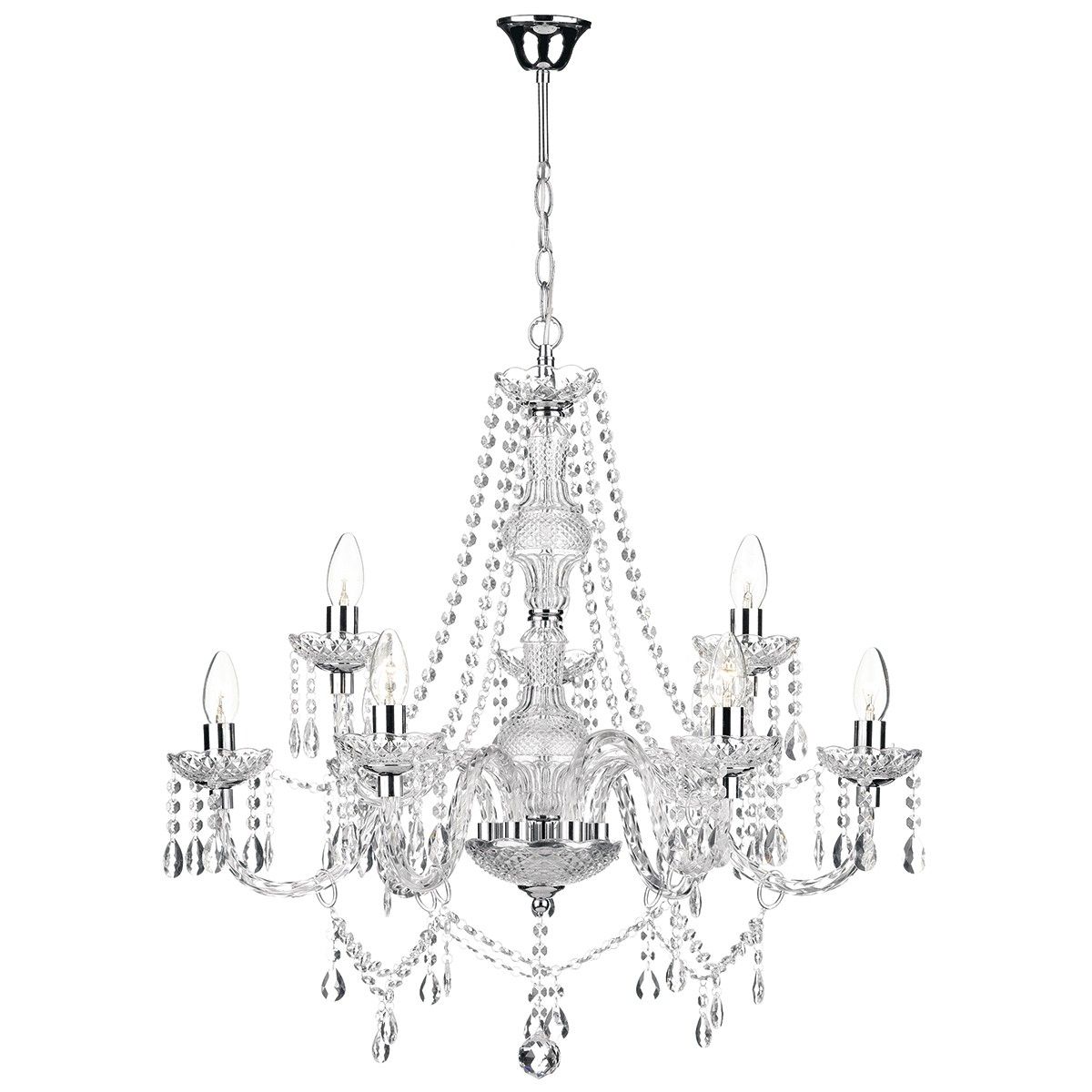 Glass Chandelier Throughout Chrome And Glass Chandeliers (Photo 3 of 25)