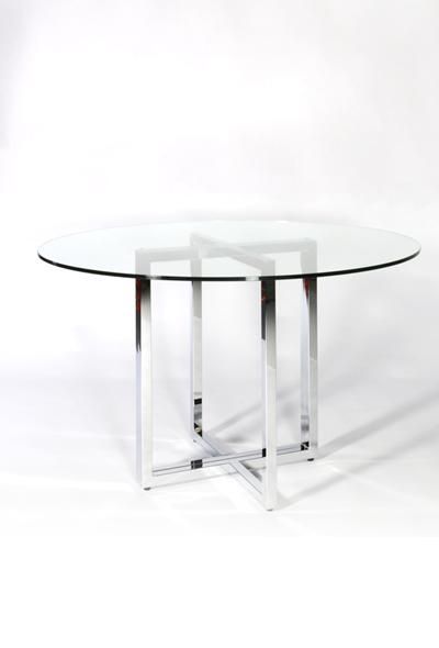 Glass Chrome Dining Table | Reserve Modern Event Rentals Throughout Chrome Dining Tables (View 13 of 20)