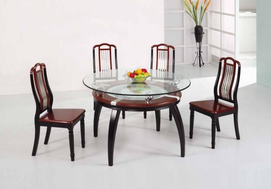 Glass Dining Table Sets With Regard To Wood Glass Dining Tables (View 8 of 20)