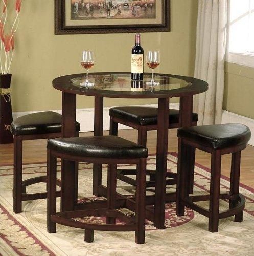 Graceful Compact Dining Table 4 Chairs For Small Round Dining Table With 4 Chairs (Photo 13 of 20)