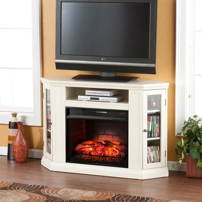 Great Best Corner Wooden TV Stands In Alcott Hill Dunminning Corner Tv Stand With Fireplace Reviews (View 43 of 50)