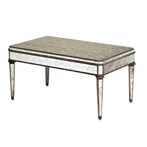 Great Brand New Mirrored Coffee Tables Pertaining To Gray Upholstered Sofa With Nailhead Trim Mirrored Coffee Table (View 27 of 50)