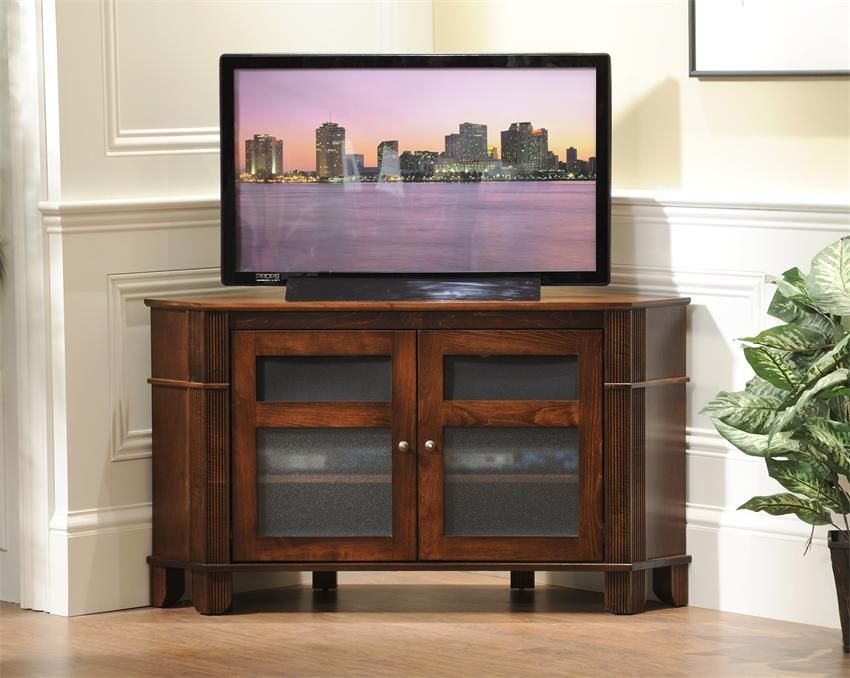 Great Common Corner TV Stands In Amish Arlington Corner Tv Stand (Photo 4 of 50)