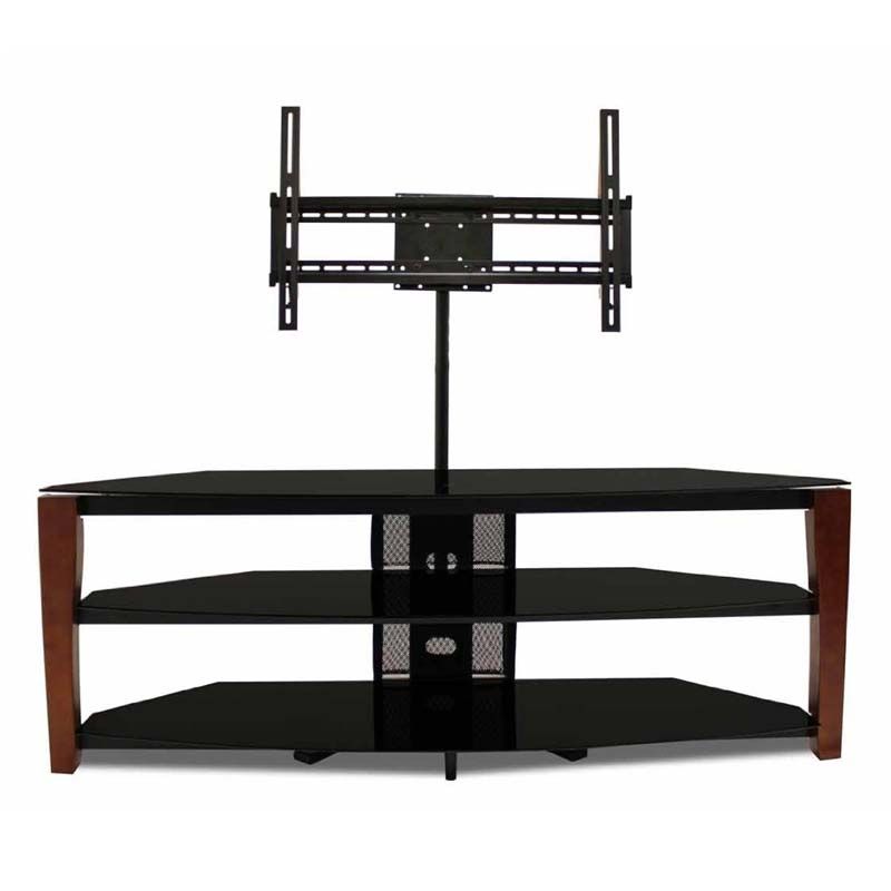 Great Common TV Stands 38 Inches Wide Within Tech Craft Solid Wood And Black Glass Tv Stand With 60 In Tv (Photo 24 of 50)