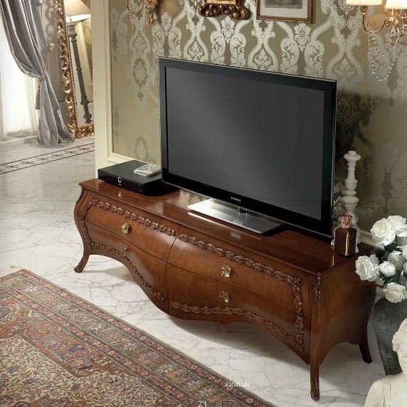 Great Deluxe Traditional TV Cabinets Within Traditional Tv Cabinet Wooden Lacquered Wood Belle Epoque (View 5 of 50)