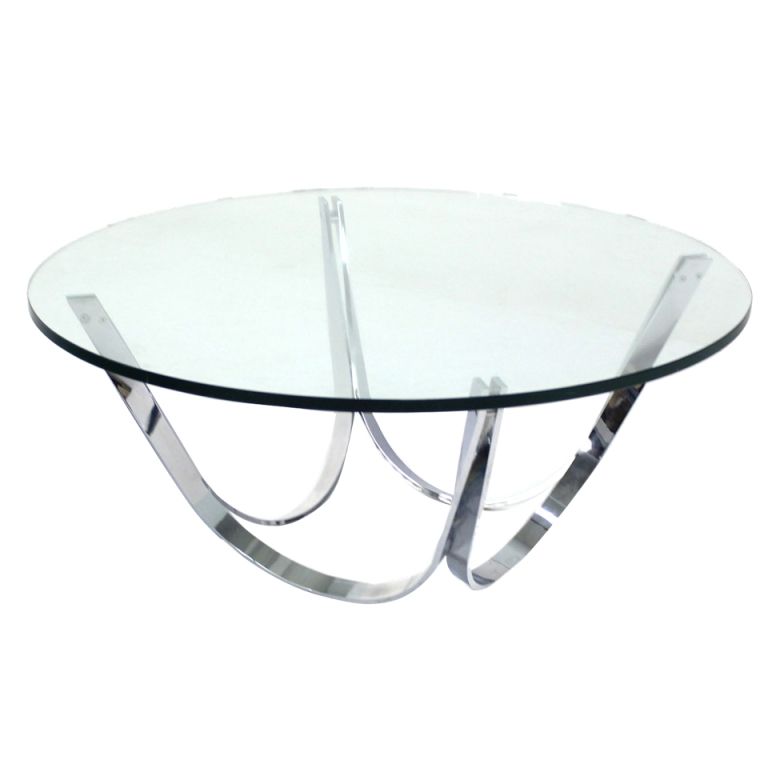 Great Elite Chrome Coffee Table Bases Regarding Coffee Table Roger Sprunger For Dunbar Chrome And Glass Coffee (View 24 of 50)