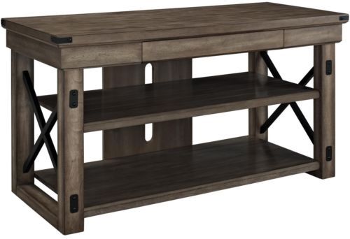 Great Elite Wood And Metal TV Stands Within Rustic Metal Framed Tv Stand Console Table Accent Media Storage (View 30 of 50)