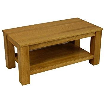 Great Famous Chunky Wood Coffee Tables Pertaining To Solid Oakland Chunky Oak Coffee Table With Shelf Living Room (Photo 15 of 50)