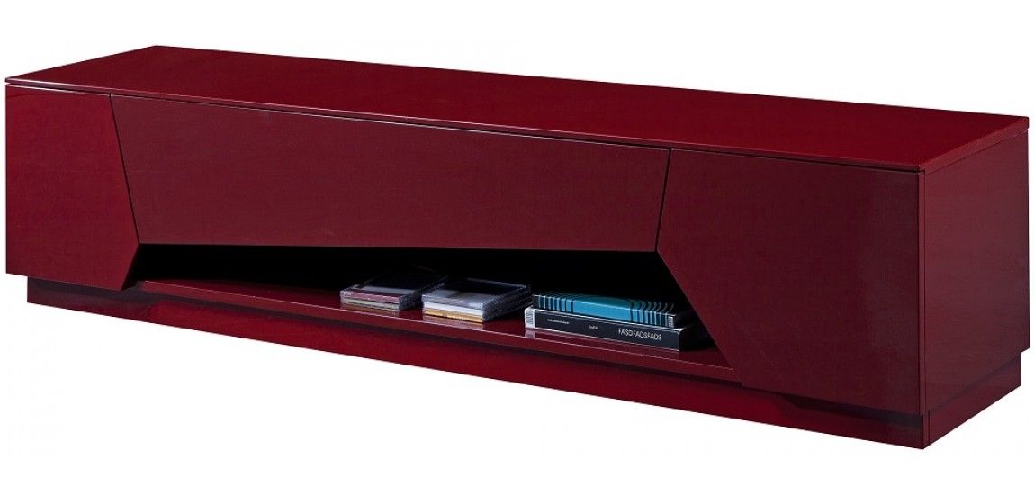 Great Fashionable Red TV Cabinets For Tv125 Modern Long Tv Stand In Red Finish Jm Furniture (Photo 16 of 50)