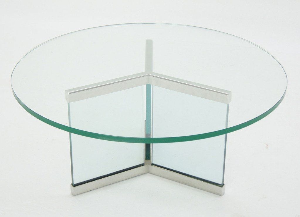 Great Fashionable Round Chrome Coffee Tables Intended For Pace Collection Round Glass And Chrome Modern Coffee Table At 1stdibs (Photo 41 of 50)