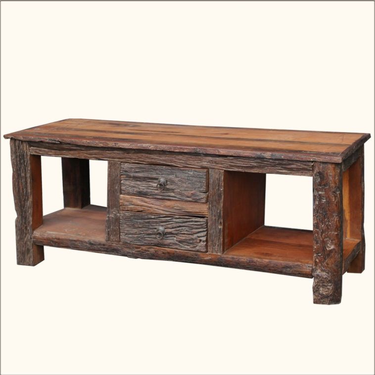 Great Favorite Big TV Stands Furniture Throughout Furniture Rustic Wood Flat Screen Tv Stand Having Two Drawer And (Photo 17652 of 35622)